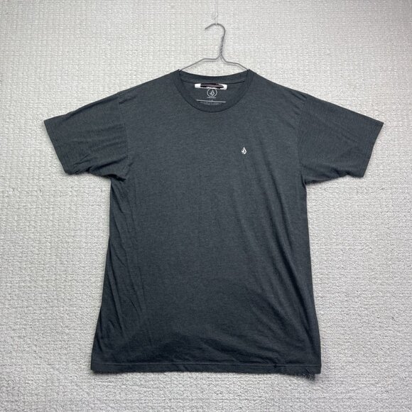 Y2K Volcom T-Shirt Men L Gray Minimalist Logo Tee Surf Skate Casual Summer Read - Picture 1 of 16